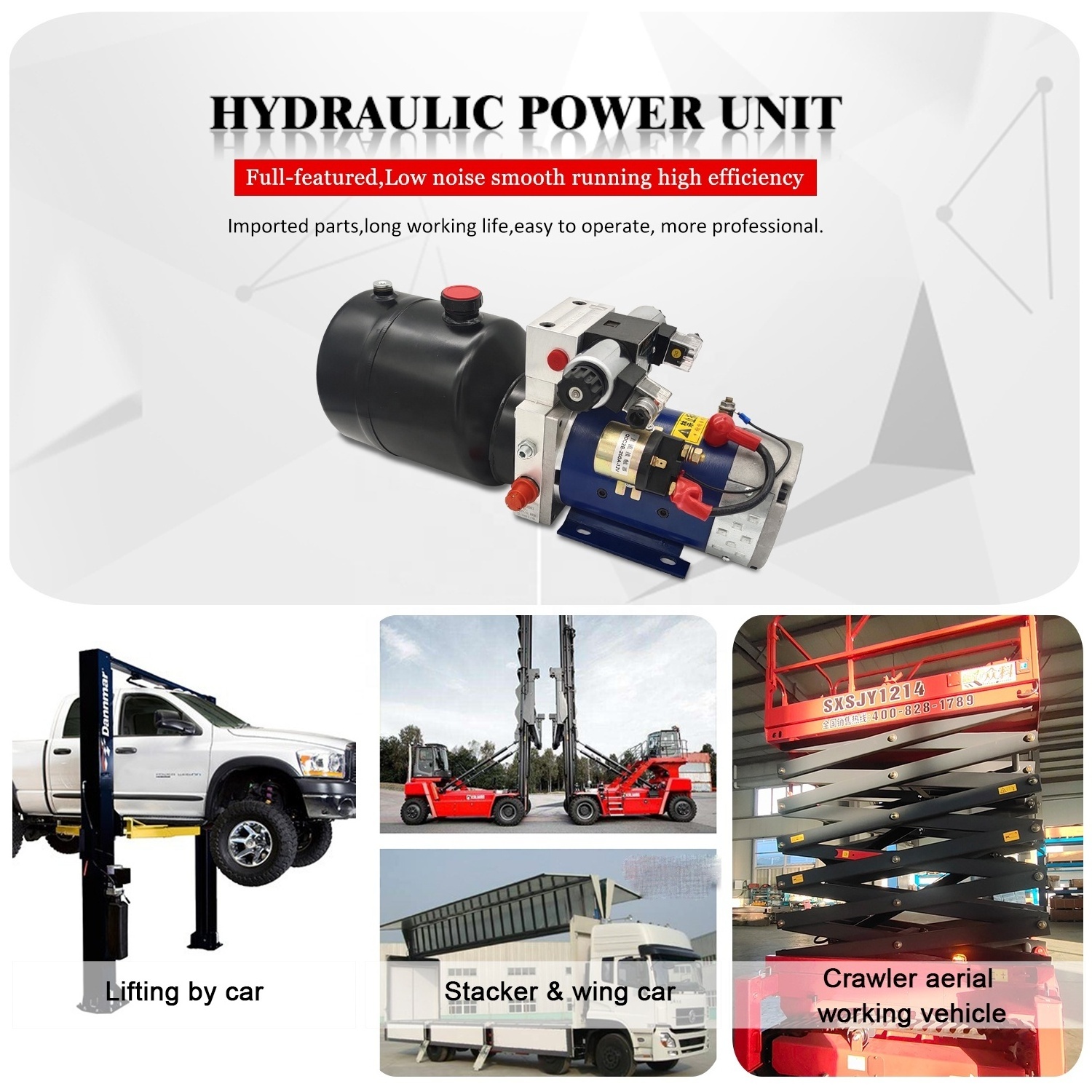 Hy-waloil 24 Volt Dump Trailer Double Acting 4 Quart Electric Hydraulic Pump Hydraulic Power Unit for Dump Trailer Lift Gates