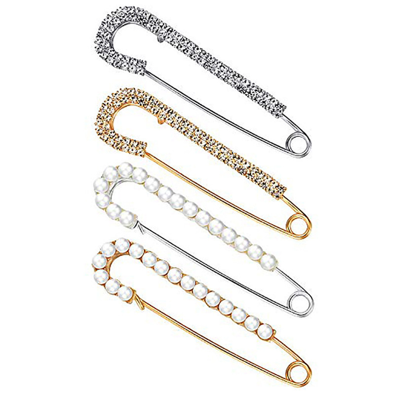 Wholesale Latest luxury Rhinestone Custom Brooches Pins High Quality Designer Fashion Jewelry Pearl Women Brooch Safety Pin