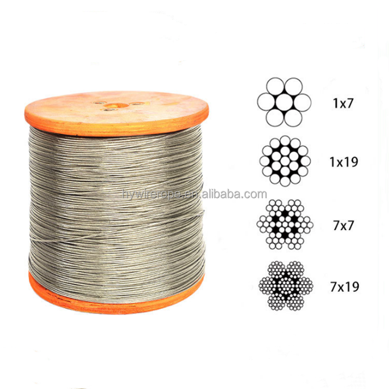 Factory production Stainless Steel Wire Rope cable 1mm 2mm 3mm 4mm 5mm 6mm