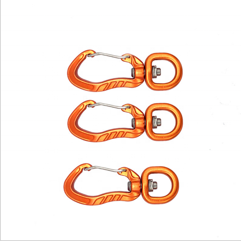 Model D Pet hook with spring bar Outdoor hammock hook Webbing buckle 7075 aviation aluminum dog chain key chain