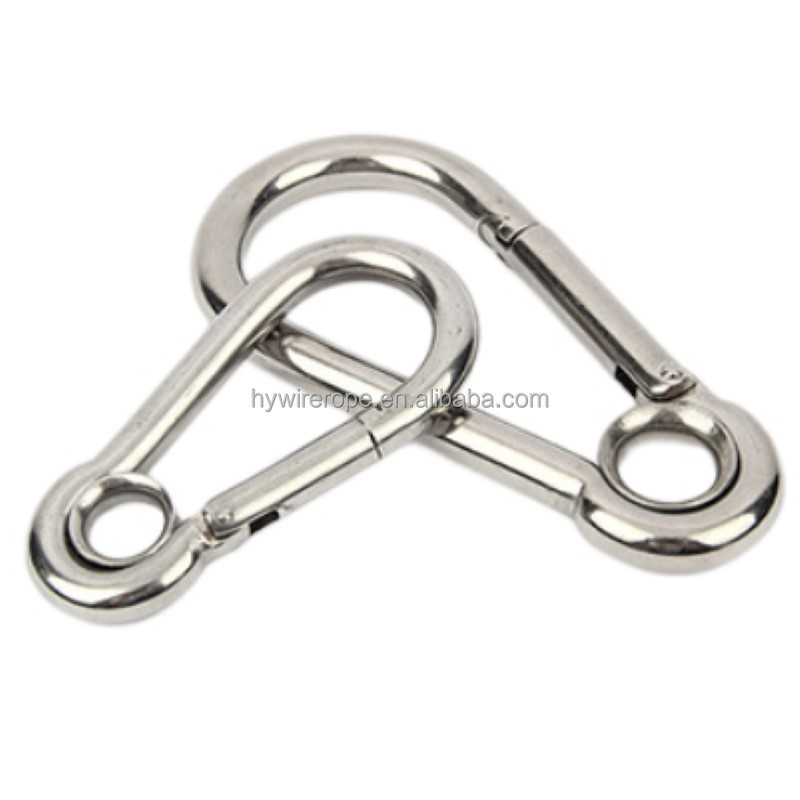 ss304 ss316 China manufacturer carabiner Din5299C Stainless Steel Spring Snap Hook