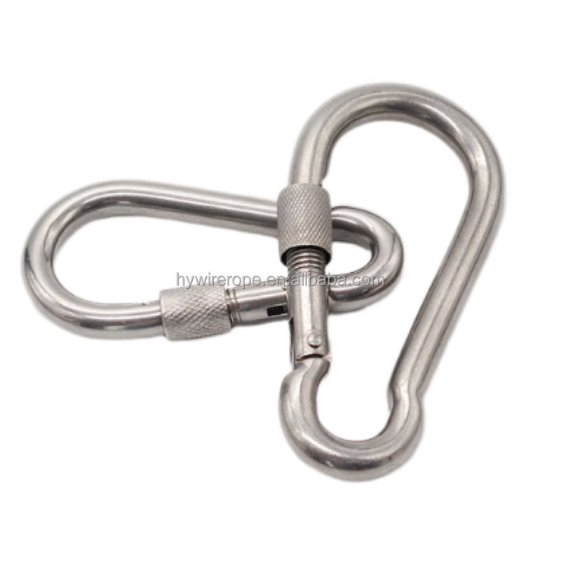 ss304 ss316 China manufacturer carabiner Din5299C Stainless Steel Spring Snap Hook