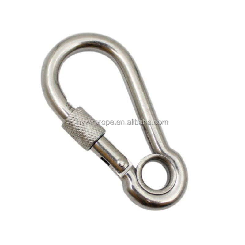 ss304 ss316 China manufacturer carabiner Din5299C Stainless Steel Spring Snap Hook