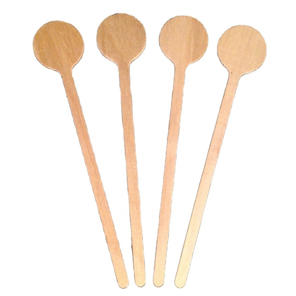 Raw material Food Grade compostable biodegradable paper packaging coffee stir wooden stick stirrer