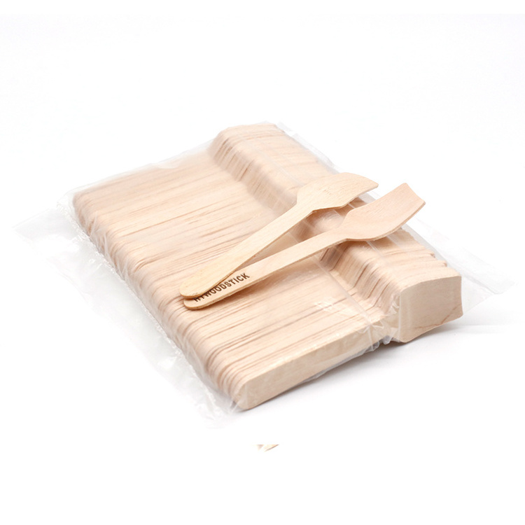 Biodegradable Small Wooden Spoon Disposable Wooden Spoon For Ice Cream And Yogurt