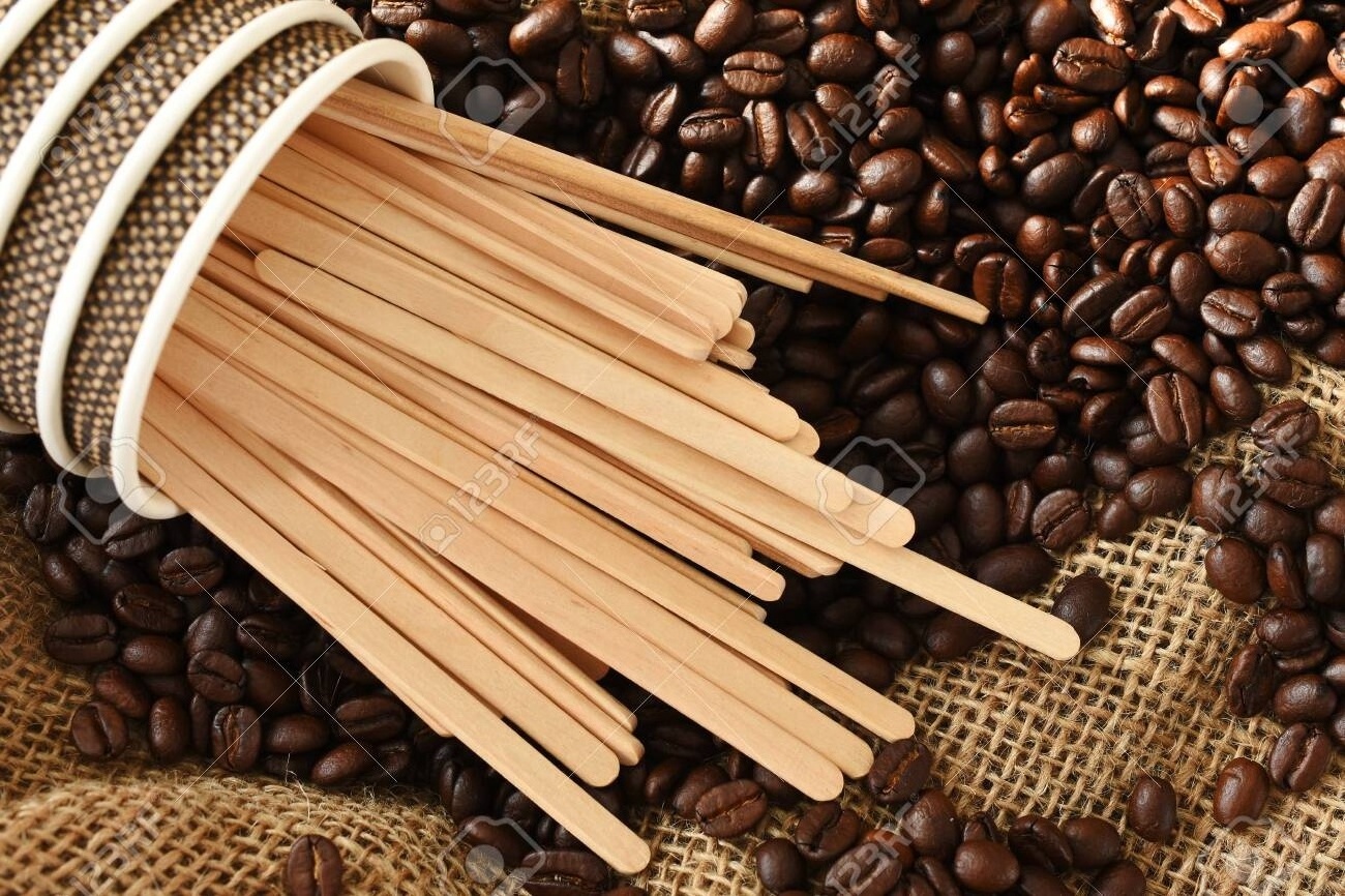 Raw material Food Grade compostable biodegradable paper packaging coffee stir wooden stick stirrer