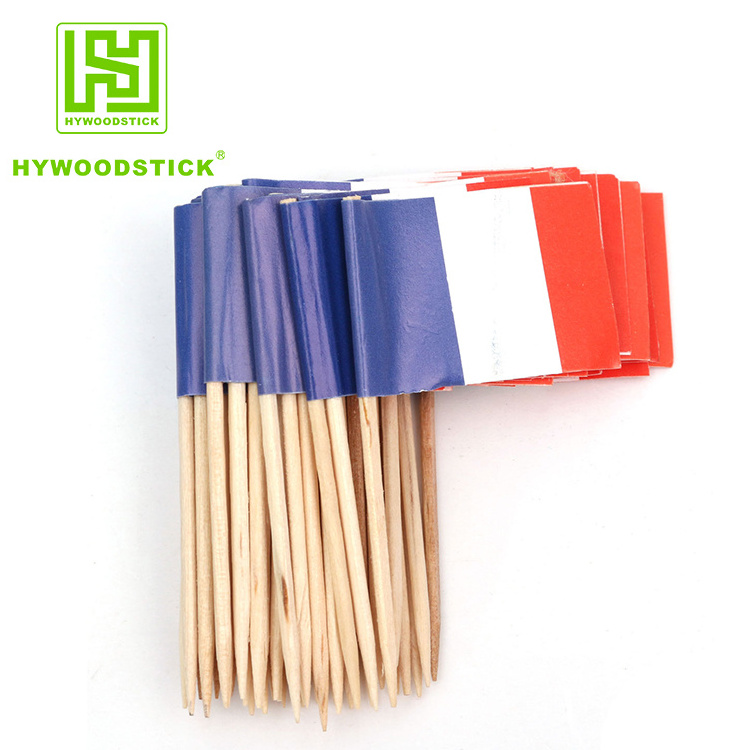 hot selling paper waxing wooden Israel Toothpick Flags with High quality for noodle