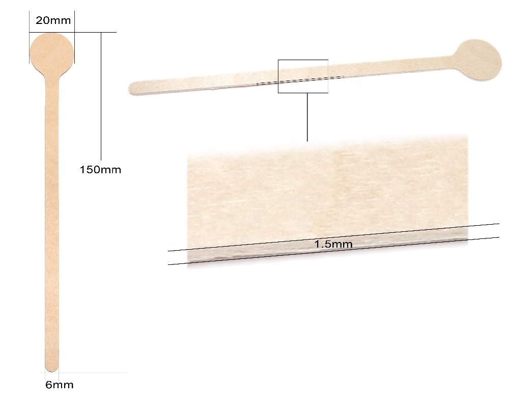 Raw material Food Grade compostable biodegradable paper packaging coffee stir wooden stick stirrer