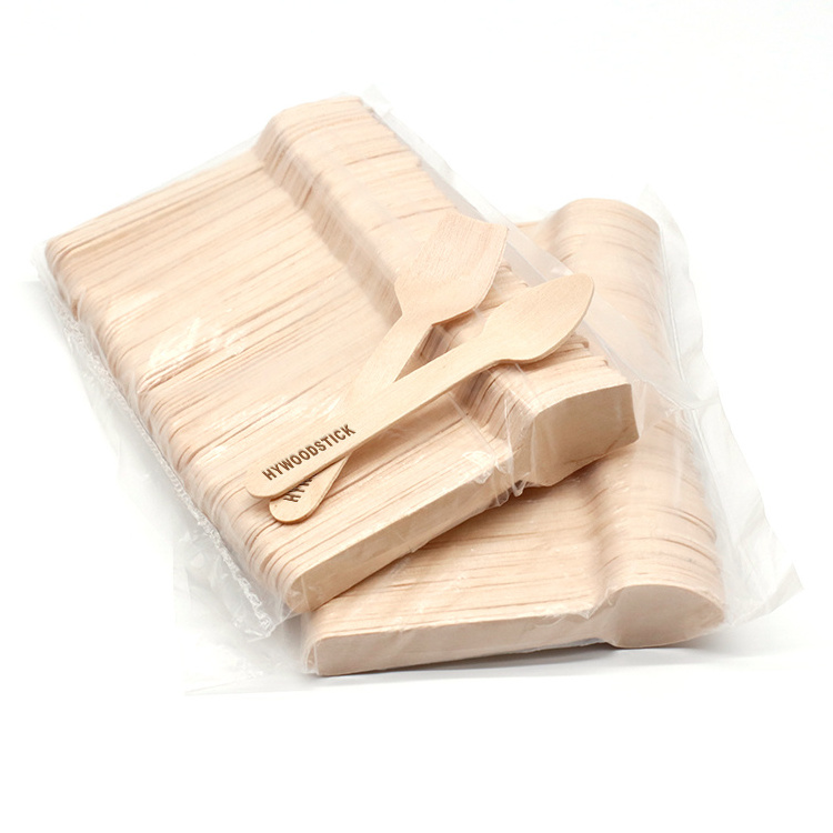 Biodegradable Small Wooden Spoon Disposable Wooden Spoon For Ice Cream And Yogurt