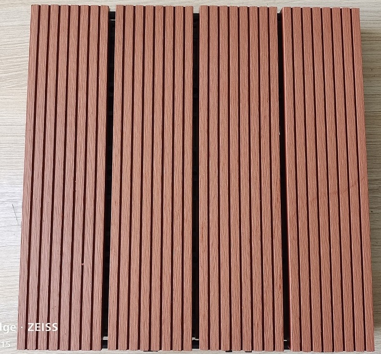 30x30cm non-slip Wpc Deck Interlocking Wood Floor Boards Tiles Waterproof deck and patio wood tile