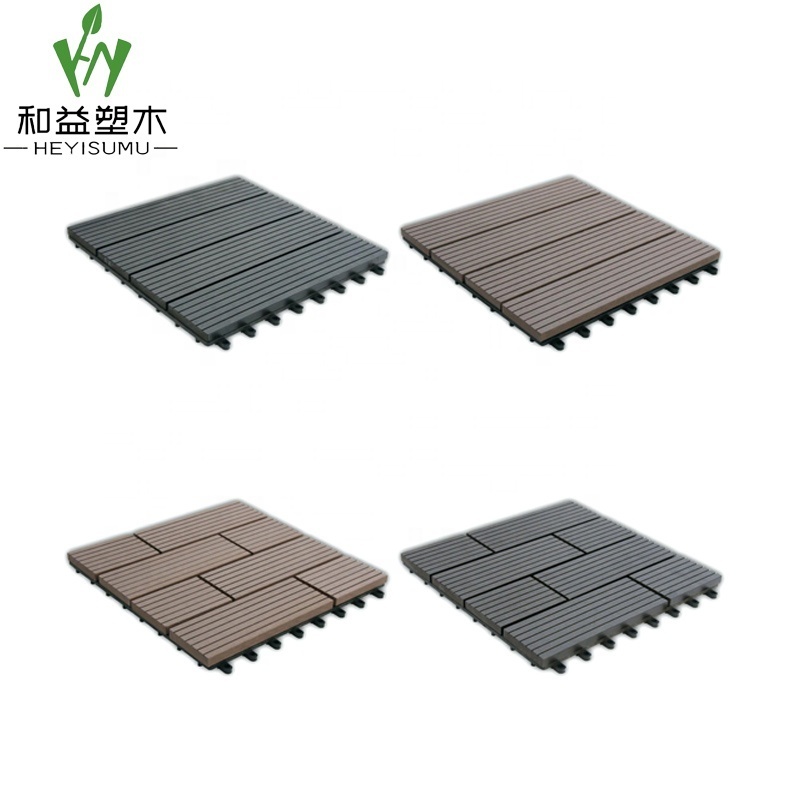 DIY wood plastic composite floor patio garden swimming pool balcony piso walkway roof tiles WPC board interlocking deck tile