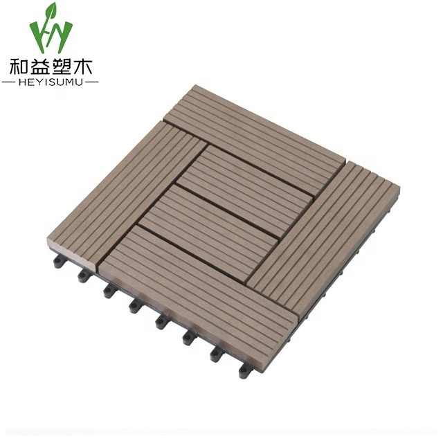 Outdoor indoor wood plastic wpc waterproof interlocking composite decking diy decking tile