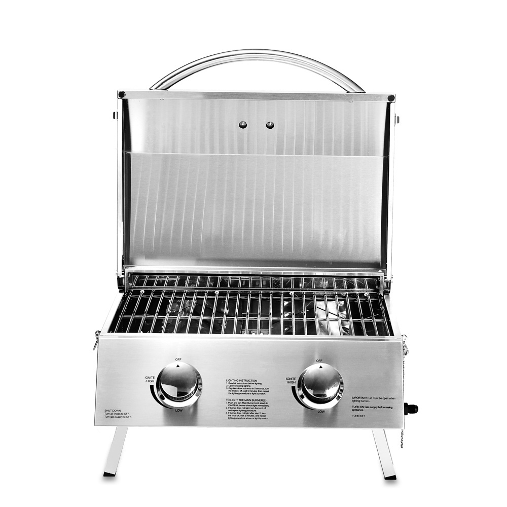 HGG2011U Tabletop Gas Grill Bbq Barbeque Propane Portable For Steak Hamburger Chicken Camping