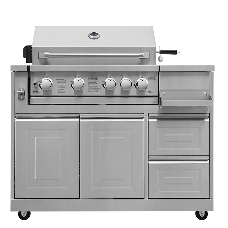 Hyxion luxury equipment stainless steel bbq island mobile cabinet outdoor kitchen