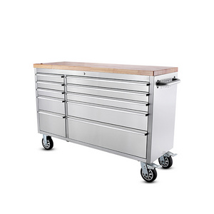 HYXION HTC5510W 55 Inch Stainless Steel 4 Casters Tool Storage 10 Drawers Use Garage