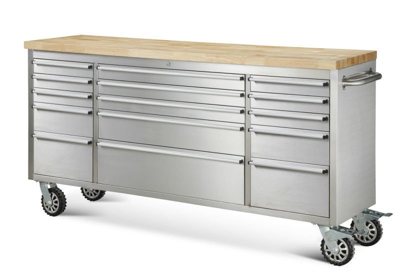 72 inch stainless steel trolley mechanic tool box with wheels/ heavy duty mechanic toolbox