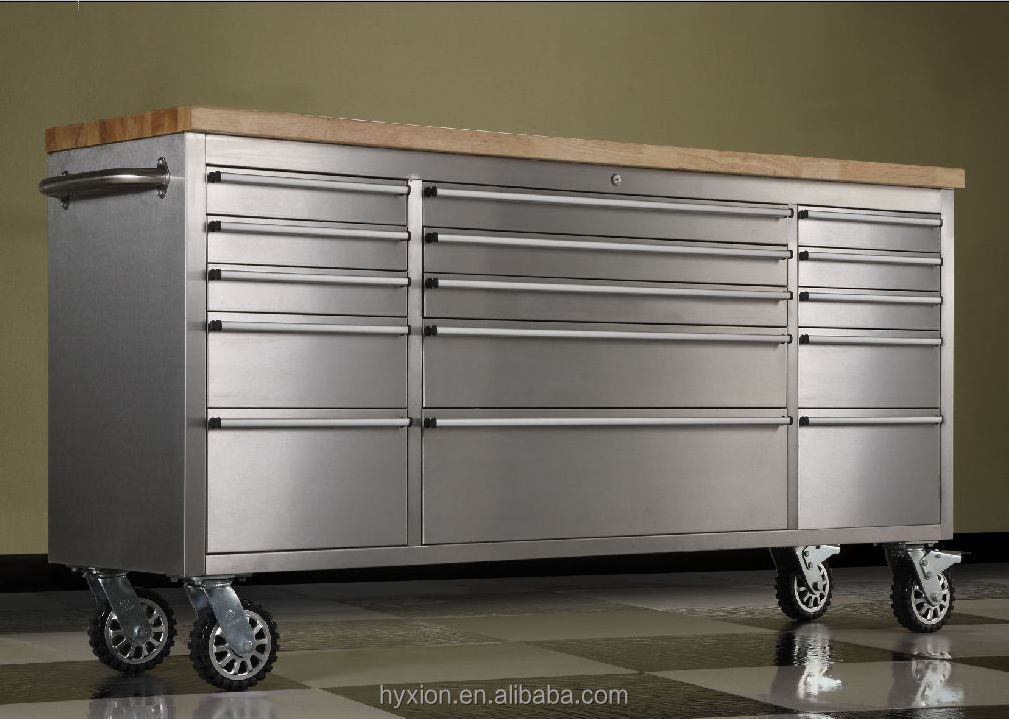 72 inch wood table US General Tool Box With Casters Toolbox