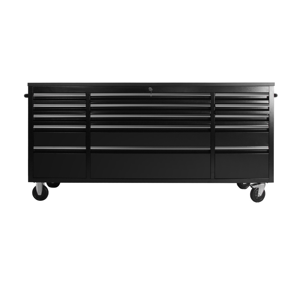 72 inch 15-Drawer Tool Chest Rolling Cabinet In Black