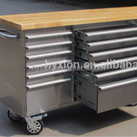 Hyxion 96 inch 24 drawer stainless steel tool chest for sale