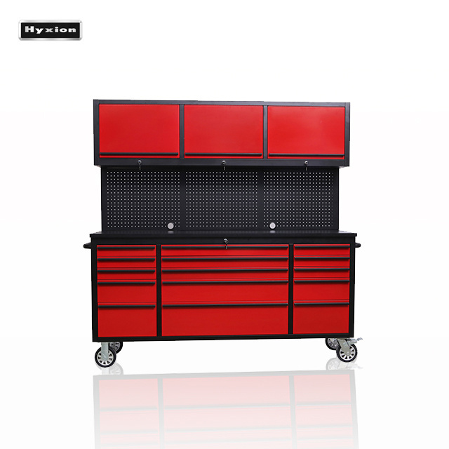 hyxion 18 drawers cabinet storage wood large chest storage cabinet locker with tools for garage