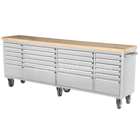 hyxion Top 96 inch 24 Drawer cabinet  stainless steel Lock wheel tool chest