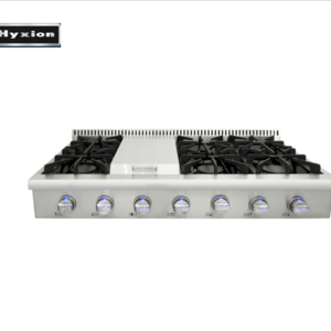 Hyxion 48inch 6 burners gas cooktop with stainless steel griddle