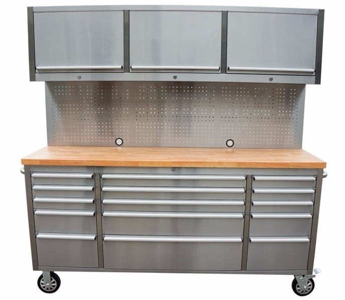 Hyxion Factory 72 inch workshop stainless steel chest rolling tool cabinet