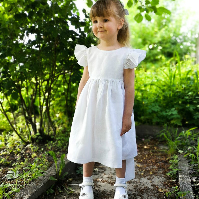 summer kids clothes girls bow princess dress tutu skirt wholesale baby Ins European & America linen  girl dresses kids 2022