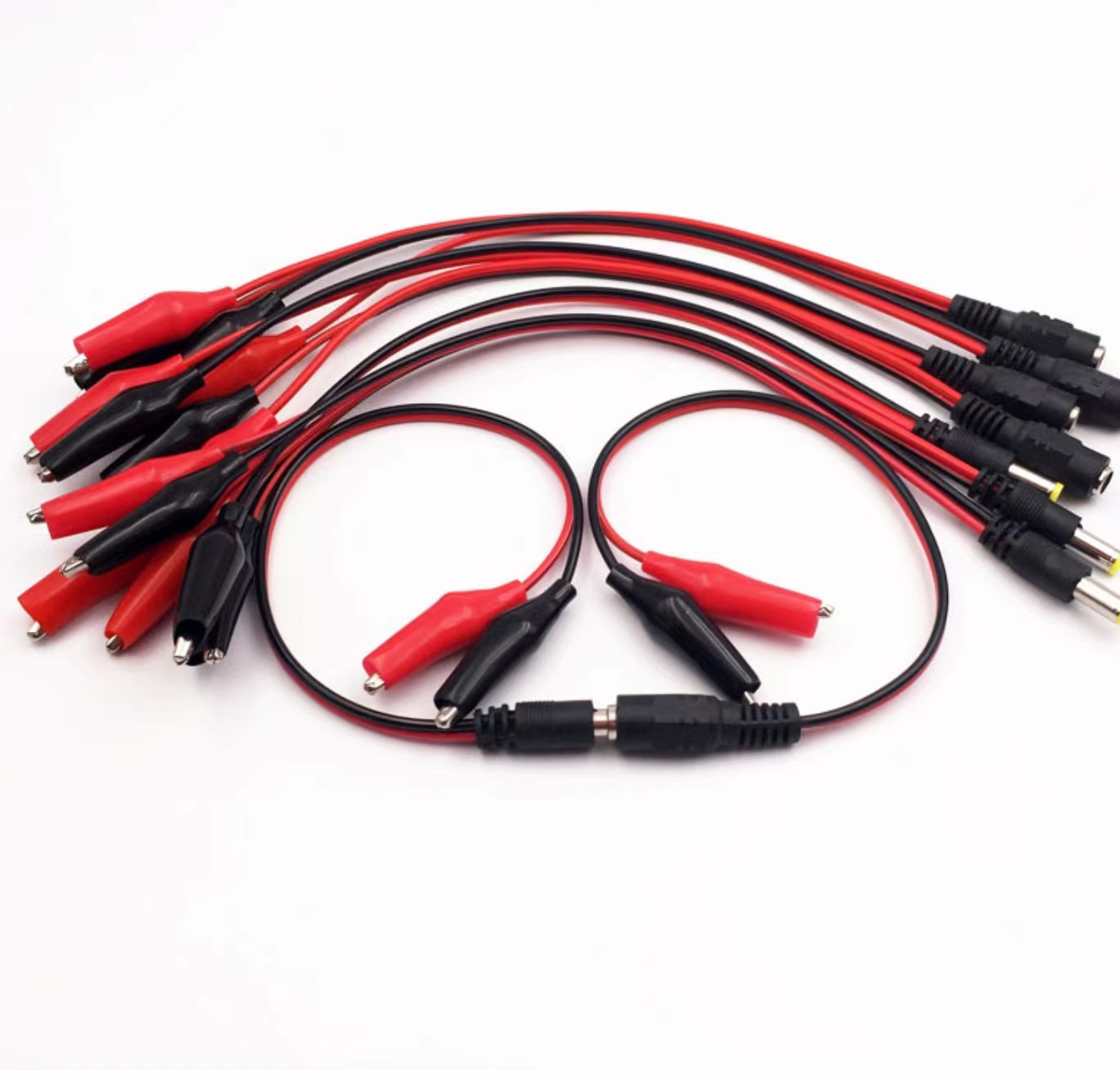 2 In 1 5.5 x 2.1mm DC Power Male Female Plug To Dual Alligator Clips Battery Test Wire Cable Connector ip67 12v dc