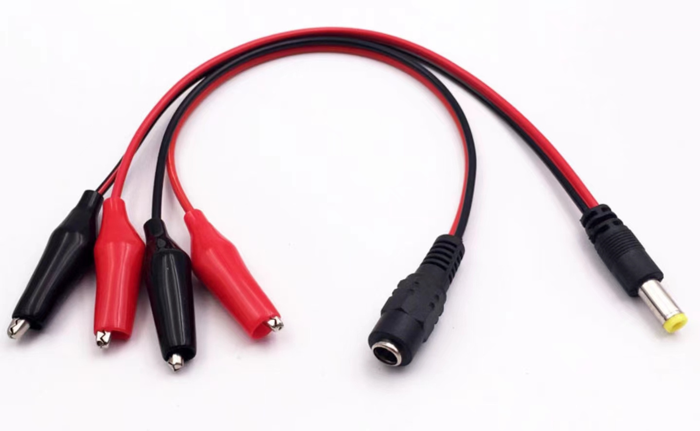 2 In 1 5.5 x 2.1mm DC Power Male Female Plug To Dual Alligator Clips Battery Test Wire Cable Connector ip67 12v dc