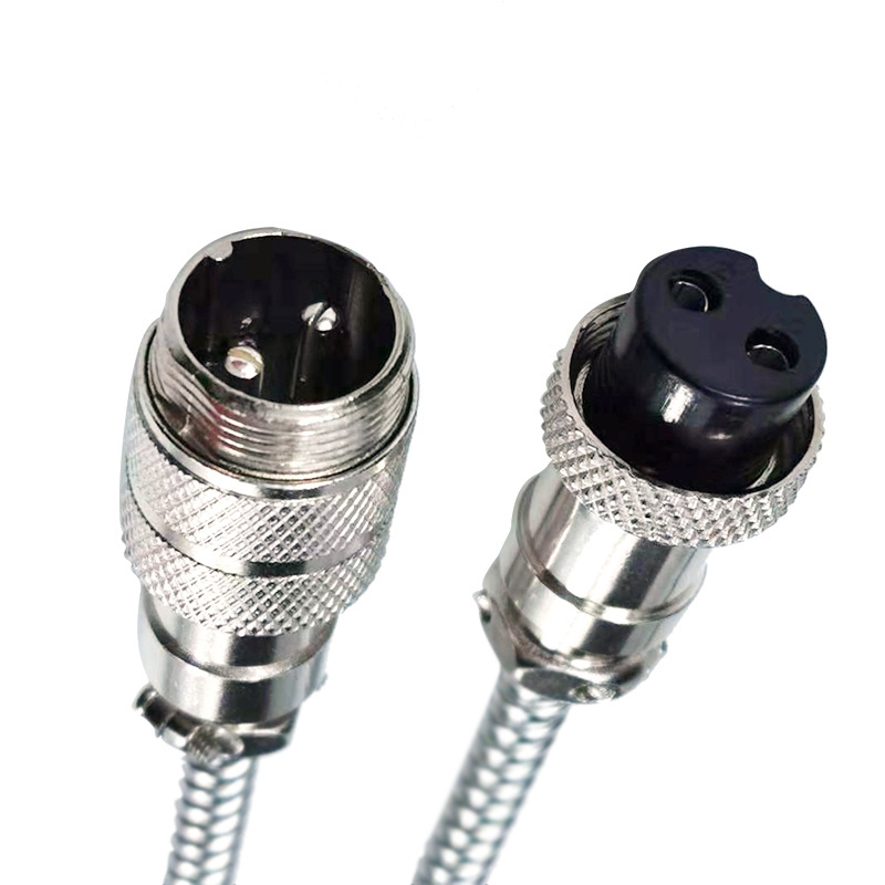 Aviation plug 2 pin connectors  GX16 2 pin aviation circular connector  GX16 Aviation Connector Female Socket PCB Plug 2 Pin Wir