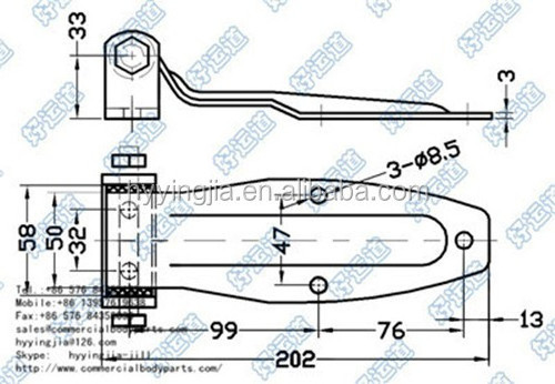 01114 Truck dump hinges trailer container door hinge