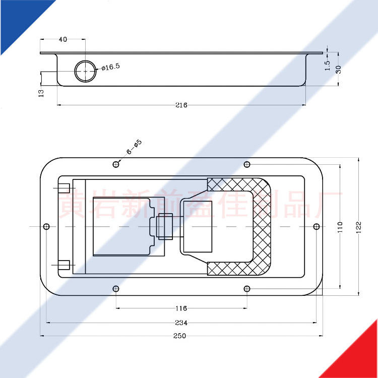 Truck door locking gear recessed door lock