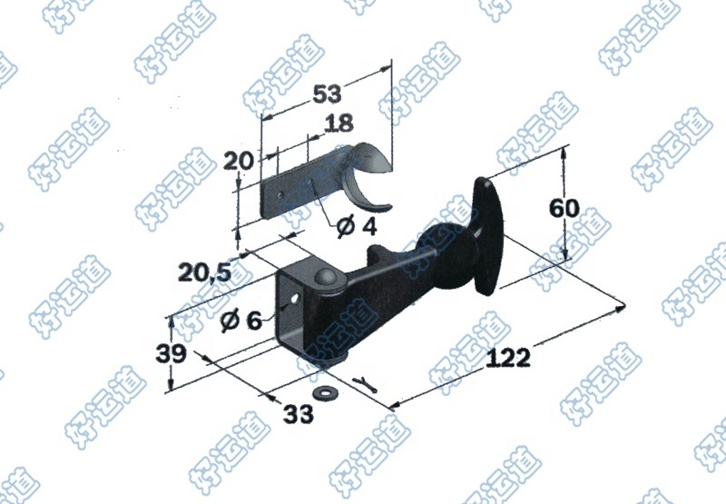 03211 Truck body rubber hood latches buckle striker for outer lock