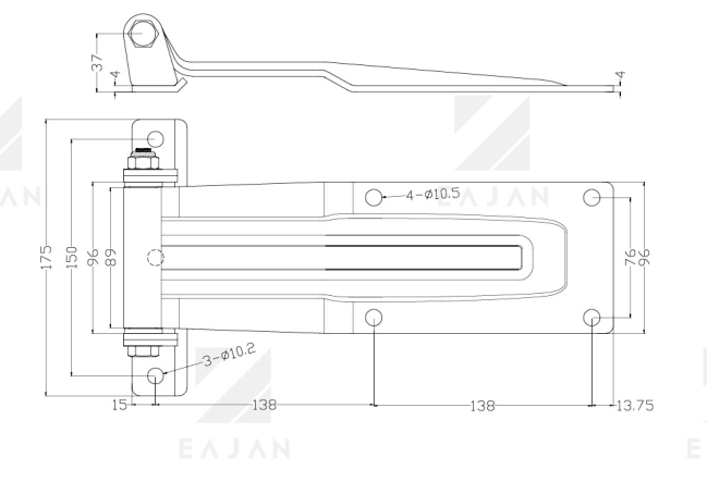 01621 Truck trailer Stainless Steel Swing Rear Door Hinge For Cargo Food Truck Parts