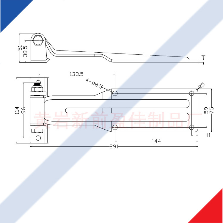 Trailer door hinge stainless steel van truck rear door hinges 01177