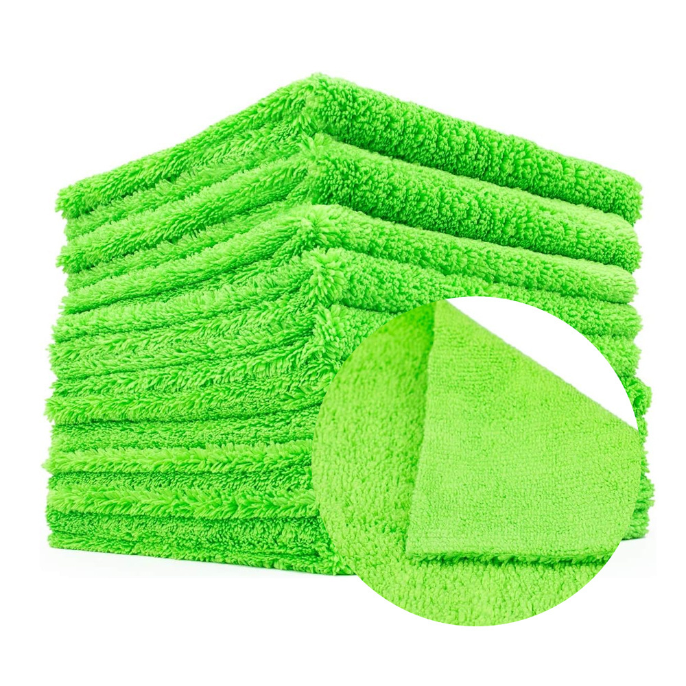 factory custom  scratch free edgeless cutting  40*40cm 450gsm logo Long and short pile microfiber car wash towels for car drying