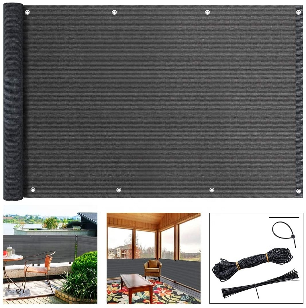 HDPE Gray Plastic Balcony Privacy Screen Outdoor Privacy Fence Cover Net