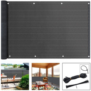 HDPE Gray Plastic Balcony Privacy Screen Outdoor Privacy Fence Cover Net