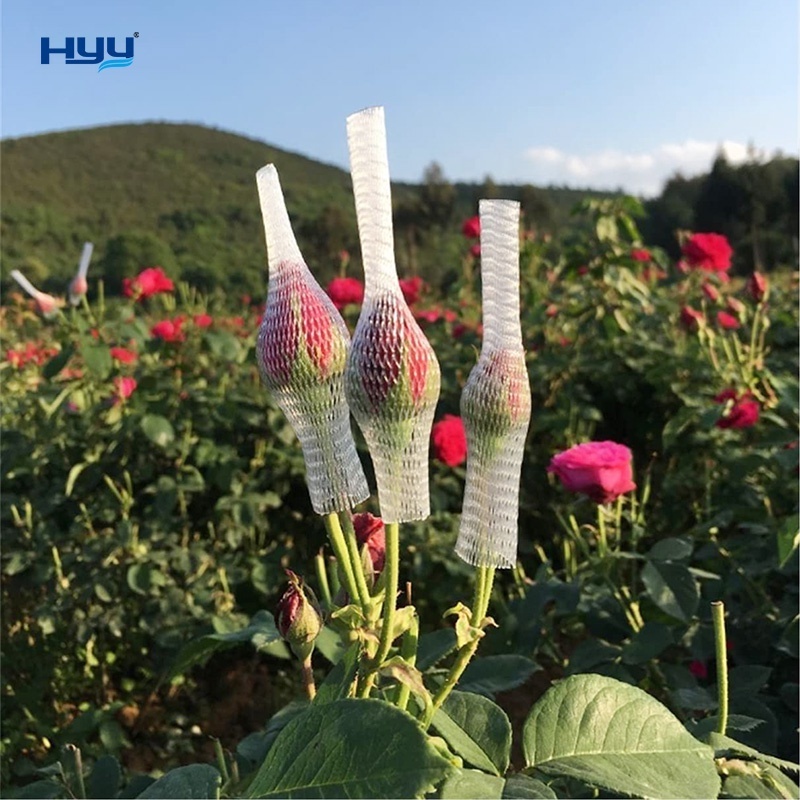 PE mesh flower bud nets 12cm tall rose bud netting