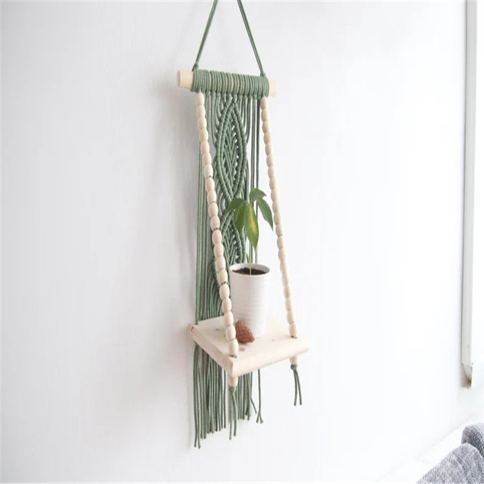 2022 New customized Macrame Hanging Shelf Wall hanging Woven Rope Bohemian Shelves  W1316