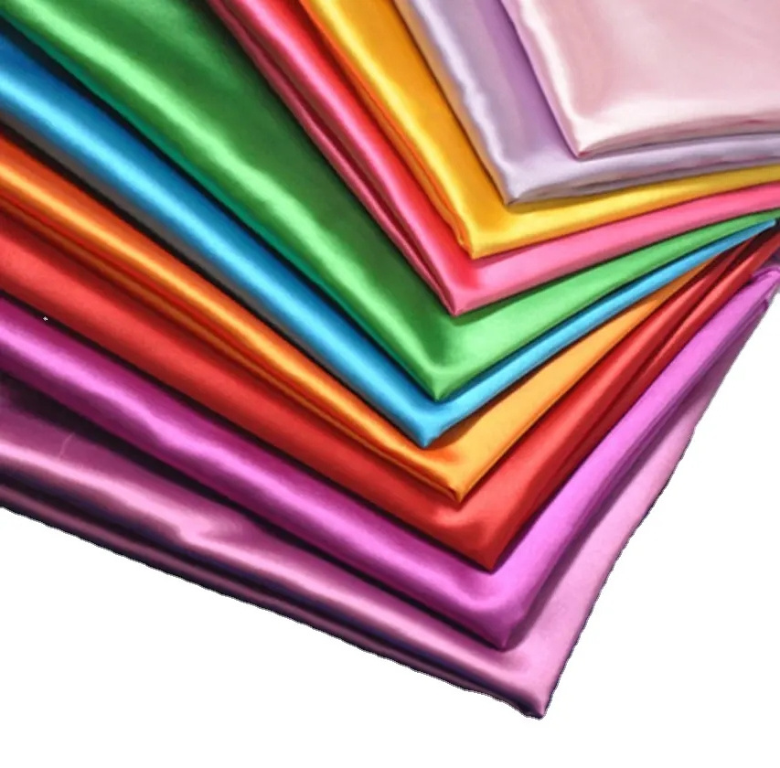 Y-Z 100% polyester plain dyed elastic textile fabric manufacturer Chinese supplier cheap satin fabric