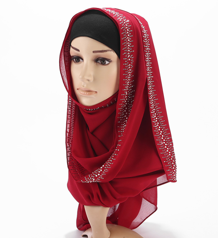 Y-F wholesale comfortable fancy modern hijab sexy women rhinestone niqab scarf