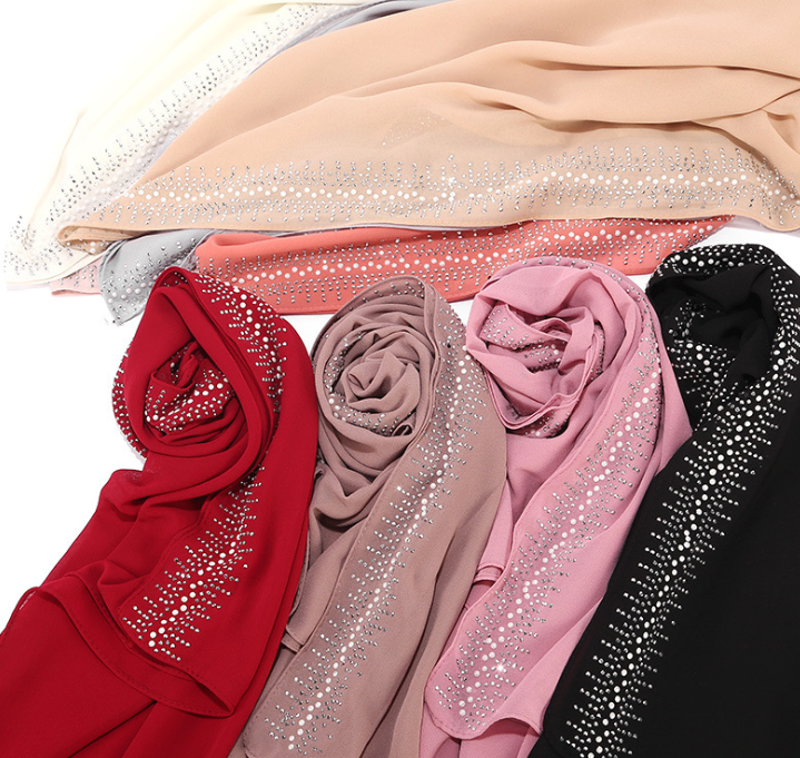 Y-F wholesale comfortable fancy modern hijab sexy women rhinestone niqab scarf