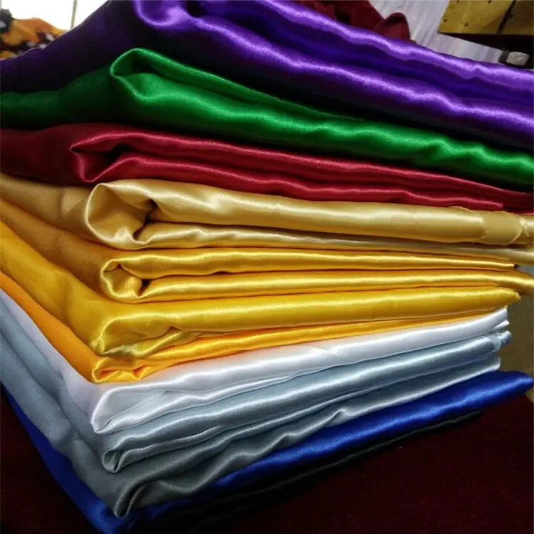 Y-Z 100% polyester plain dyed elastic textile fabric manufacturer Chinese supplier cheap satin fabric