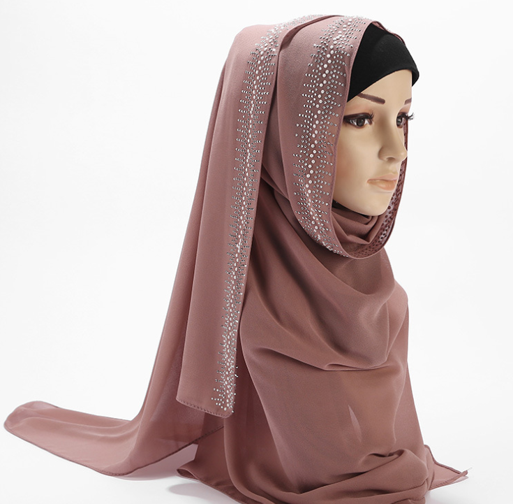 Y-F wholesale comfortable fancy modern hijab sexy women rhinestone niqab scarf