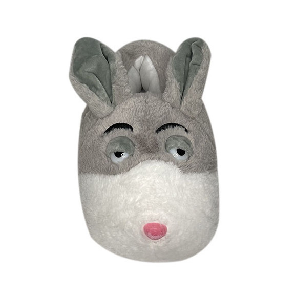 Y-W Cheap big eyes rabbit and dog plush floor house indoor fluffy warm thick cute animal slippers