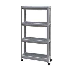 Slim Laundry Cart 4 Tier Mobile Shelving Unit Slide Out Storage Shelves for Kitchen Bathroom Laundry Narrow Places