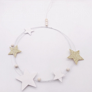 Christmas Indoor Wall Hanging 2023 Wood Star Christmas Hanging Decorations