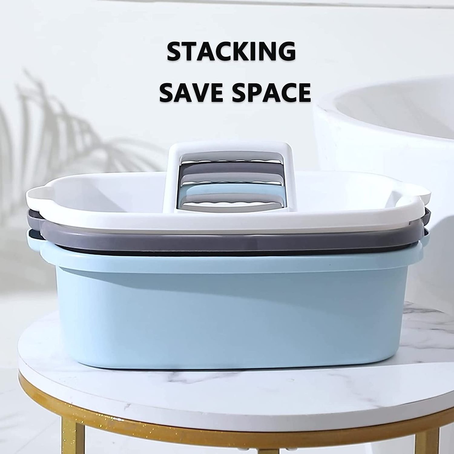 Under Sink Tool Storage Caddy Plastic Caddy Cleaning Supply Organizer with Handle